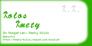 kolos kmety business card